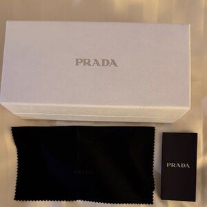 Prada White sunglasses Box with Black lense towel and original paperwork